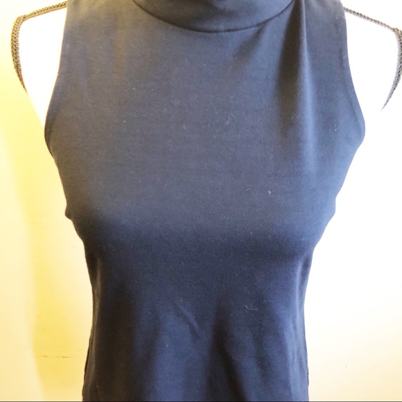 Aqua Navy Blue Sleeveless Dress Size Medium - Picture 3 of 4